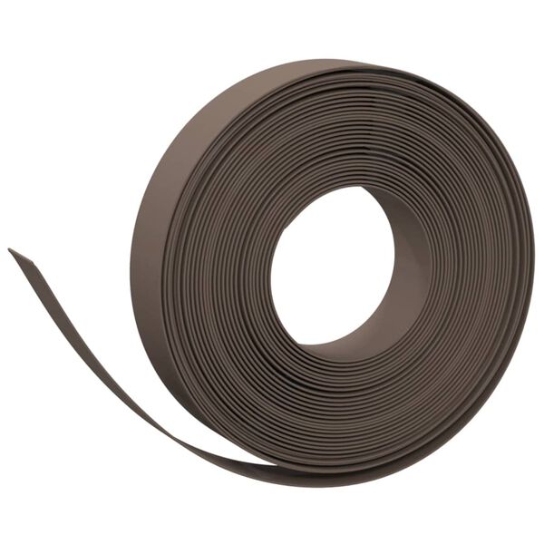 vidaXL Bordures de jardin 2 pcs marron 10 m 10 cm poly&eacute;thyl&egrave;ne
