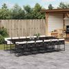 vidaXL Ensemble &agrave; manger de jardin 13 pcs coussins noir r&eacute;sine tress&eacute;e