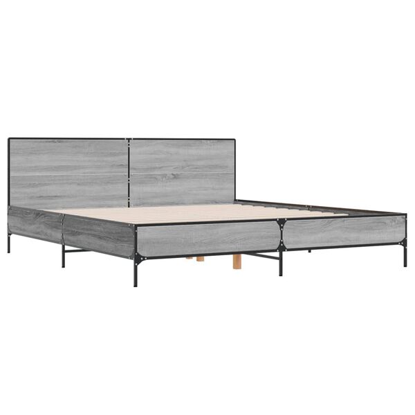 vidaXL Cadre de lit sans matelas sonoma gris 200x200 cm