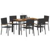 vidaXL Ensemble de salle &agrave; manger pour jardin 7 pcs Noir polyrotin