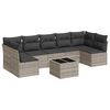 vidaXL Salon de jardin 8 pcs avec coussins gris clair r&eacute;sine tress&eacute;e