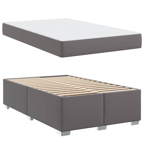 vidaXL Cadre de lit avec matelas Gris 120 x 200 cm tissu