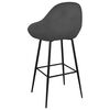 vidaXL Tabouret de bar Gris fonc&eacute; Velours