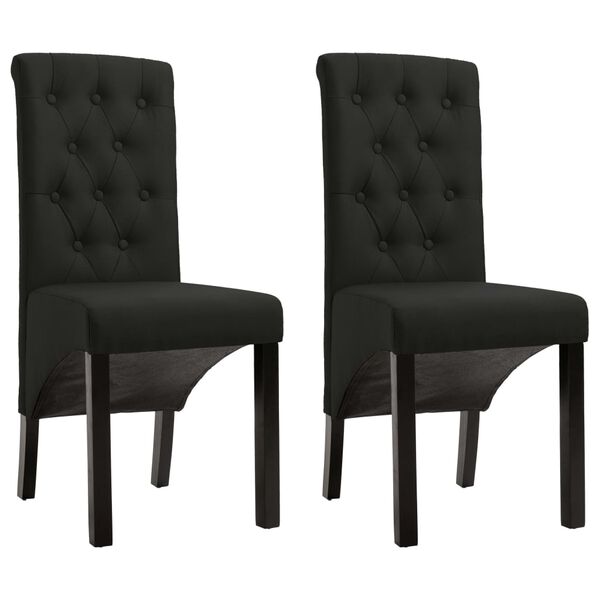 vidaXL Chaises &agrave; manger lot de 2 noir tissu
