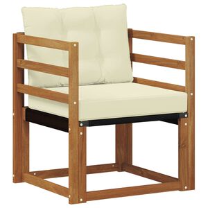 vidaXL Canap&eacute; d&rsquo;ext&eacute;rieur Bois d'Acacia Massif Naturel et Cr&egrave;me