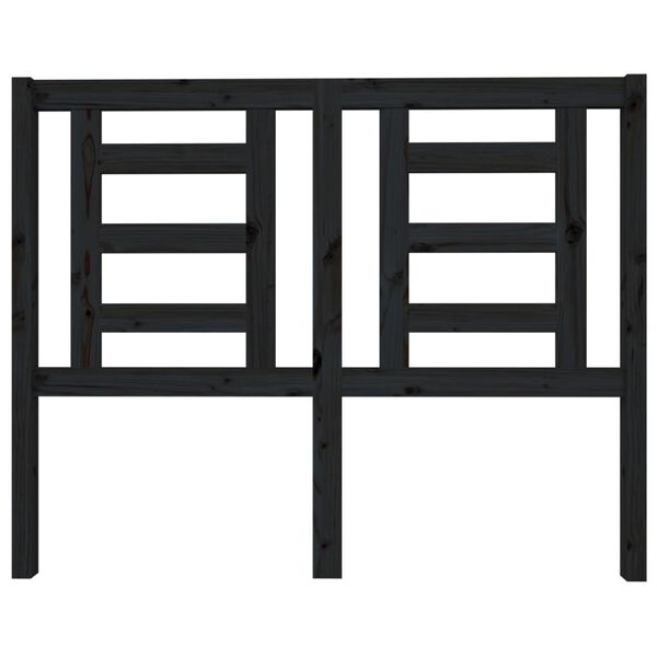 vidaXL T&ecirc;te de lit Noir 126x4x100 cm Bois massif de pin