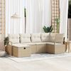 vidaXL Ensemble de canap&eacute; de jardin 6 pcs Beige Poly rotin