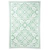 Esschert Design Tapis d'extérieur 182x122 cm Tuiles Vert et blanc