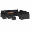 vidaXL Ensemble de canap&eacute; de jardin 13 pc Noir polyrotin