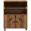 vidaXL Support d'imprimante avec stockage Bois ancien 60 x 48 x 74 cm