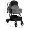 vidaXL Poussette pour bébé 2-en-1 Gris clair et noir Acier