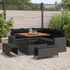 vidaXL Ensemble de canap&eacute; de jardin avec coussin 9 pcs Noir polyrotin
