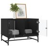 vidaXL Table basse avec portes en verre noir 68,5x50x50 cm