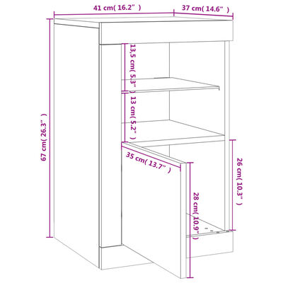 vidaXL Armoire latérale avec lumières LED noir bois d'ingénierie