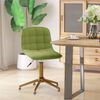 vidaXL Chaise pivotante de salle &agrave; manger Vert clair Velours