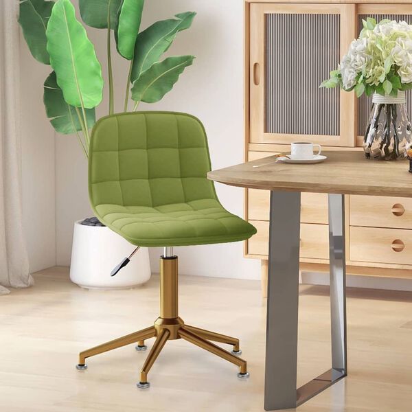 vidaXL Chaise pivotante de salle &agrave; manger Vert clair Velours