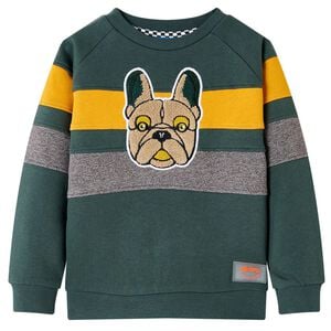 vidaXL Sweatshirt pour enfants vert fonc&eacute; 104