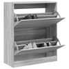 vidaXL Armoire &agrave; chaussures sonoma gris 80x34x96,5cm bois d'ing&eacute;nierie