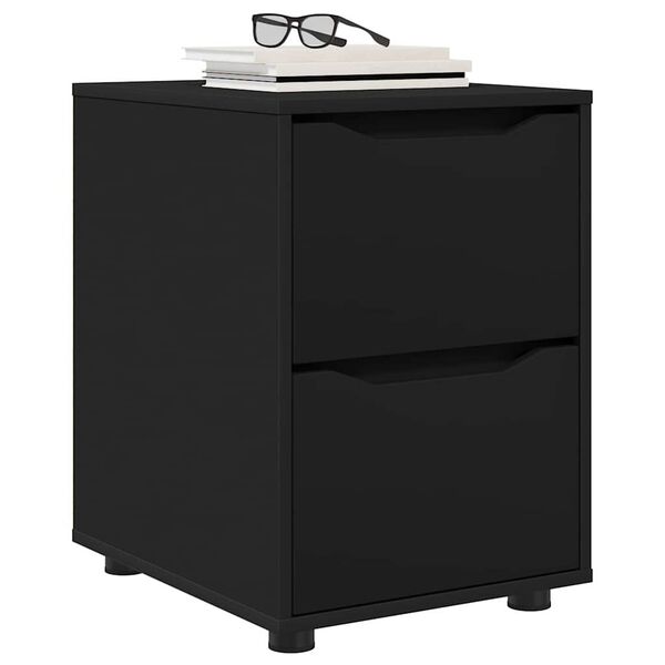 vidaXL Armoire de rangement Noir 40 x 48 x 57 cm Bois d'ing&eacute;nierie