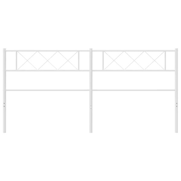 vidaXL T&ecirc;te de lit de remplacement m&eacute;tal blanc 180 cm