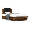 vidaXL Cadre de lit avec LED sans matelas ch&ecirc;ne fum&eacute; 90x190 cm