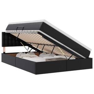 vidaXL Lit avec rangement et LED Noir 140 x 190 cm Cuir synth&eacute;tique