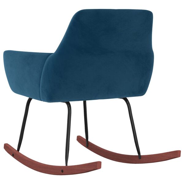 vidaXL Chaise &agrave; bascule Bleu Velours