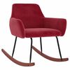 vidaXL Chaise &agrave; bascule Rouge bordeaux Velours