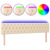 vidaXL T&ecirc;te de lit &agrave; LED Cr&egrave;me 200x7x78/88 cm Tissu