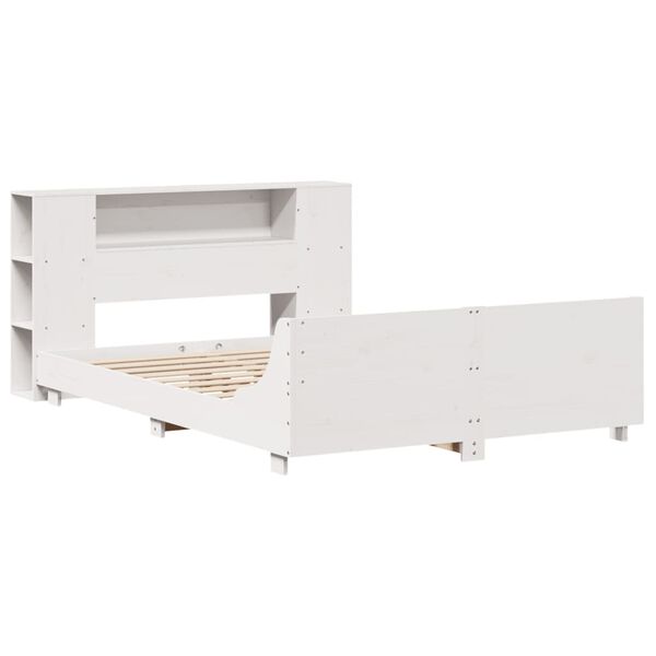 vidaXL Cadre de lit sans matelas blanc 120x190 cm bois de pin massif