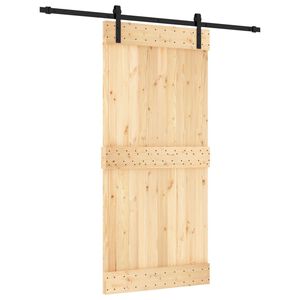 vidaXL Porte coulissante et kit de quincaillerie 95x210 cm pin massif