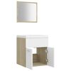 vidaXL Ensemble de meubles de bain Blanc et ch&ecirc;ne sonoma Agglom&eacute;r&eacute;