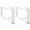 vidaXL Pieds de table basse en T, 2 pièces, blanc, 70 x 25 x (30-31) cm, acier