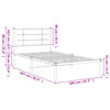 vidaXL Cadre de lit m&eacute;tal sans matelas et t&ecirc;te de lit blanc 100x200 cm