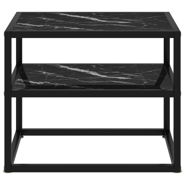 vidaXL Table console Noir 50x40x40 cm Verre trempé