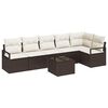 vidaXL Ensemble de Canap&eacute;s avec coussin 7 pcs Marron polyrotin
