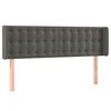 vidaXL T&ecirc;te de lit &agrave; LED Gris fonc&eacute; 147x16x78/88 cm Velours