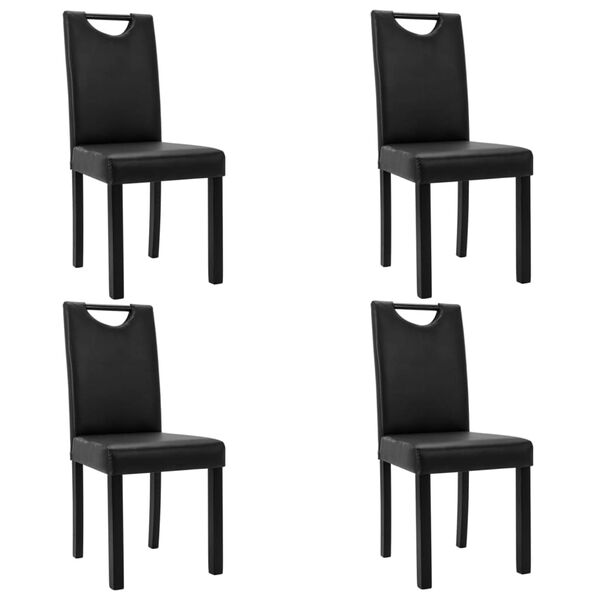 vidaXL Chaises &agrave; manger lot de 4 noir similicuir