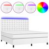 vidaXL Sommier &agrave; lattes de lit avec matelas et LED Blanc 180x200 cm