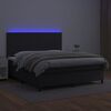 vidaXL Sommier &agrave; lattes de lit avec matelas et LED Noir 180x200 cm