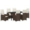 vidaXL Ensemble de salle &agrave; manger pour jardin 7 pc Marron polyrotin