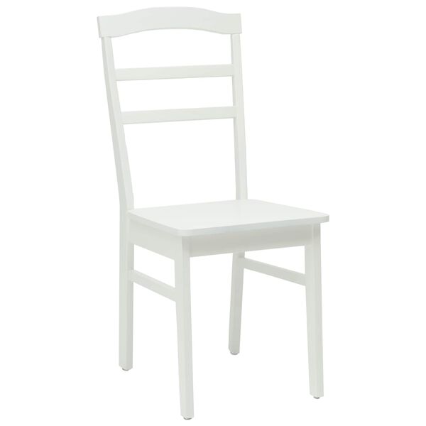vidaXL Chaise de salle &agrave; manger 2 pcs Blanc Bois de Caoutchouc Massif