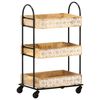 vidaXL Chariot de cuisine &agrave; 3 niveaux 46x30x76 cm Bois de manguier