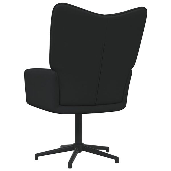 vidaXL Chaise de relaxation avec tabouret Noir Tissu