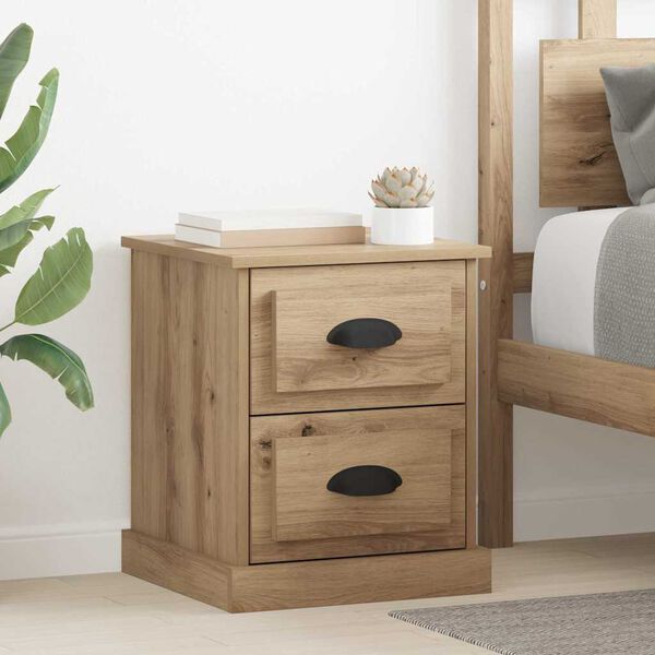 vidaXL Cabinet de chevet avec tiroir Ch&ecirc;ne artisanal 39 x 39 x 47.5 cm
