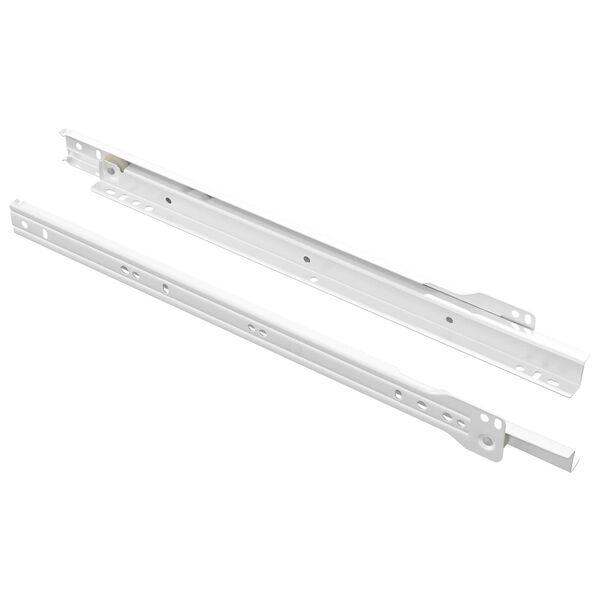 vidaXL Glissi&egrave;re de tiroir 2 pcs Blanc 350 mm Acier