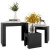 vidaXL Tables basses gigognes 3 pcs noir bois d'ing&eacute;nierie