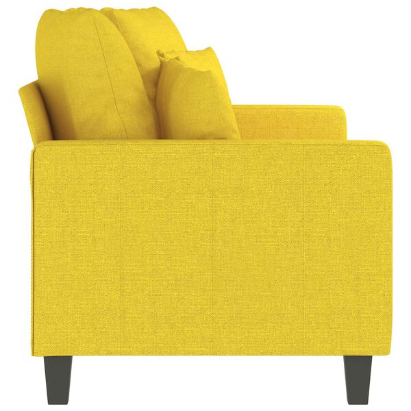 vidaXL Canap&eacute; &agrave; 2 places Jaune clair 140 cm Tissu