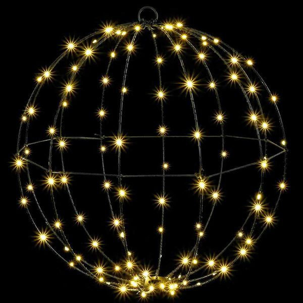 vidaXL Boule avec 160 LED Blanc chaud 50,5 x 50,5 x 52 cm M&eacute;tal