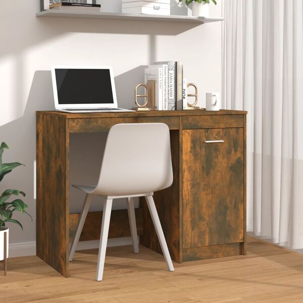 vidaXL Bureau Ch&ecirc;ne fum&eacute; 100x50x76 cm Bois d'ing&eacute;nierie